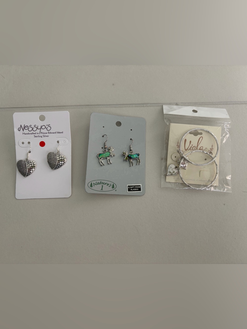 Mixed Earrings Trio - Silver Tone
